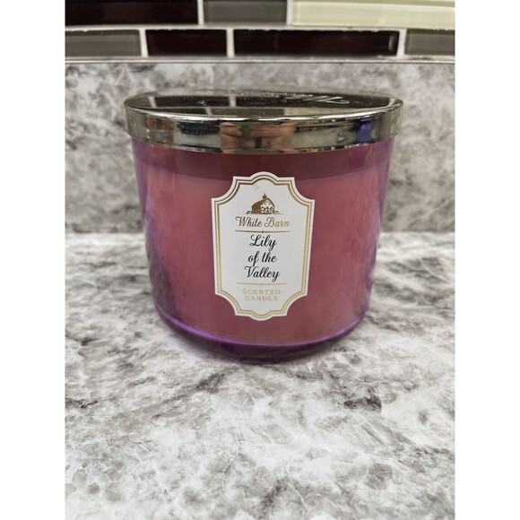 Bath & Body Works Other - NEW Bath & Body Works White Barn LILY OF THE VALLEY 3-Wick Candle 14.5 oz RARE!!